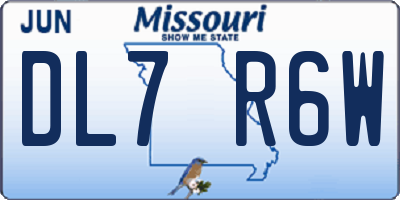 MO license plate DL7R6W