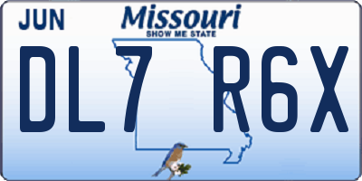 MO license plate DL7R6X