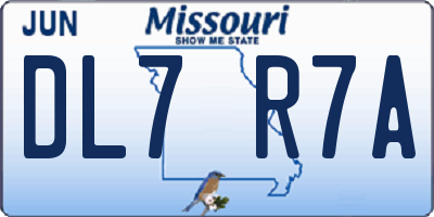 MO license plate DL7R7A