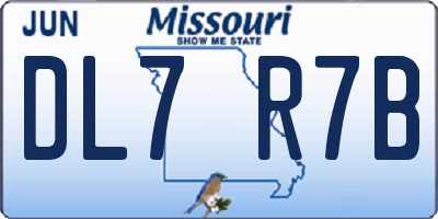 MO license plate DL7R7B