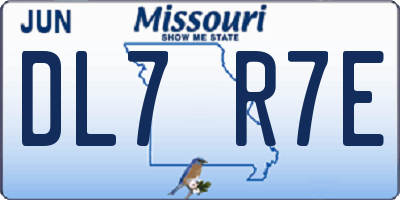 MO license plate DL7R7E