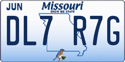 MO license plate DL7R7G