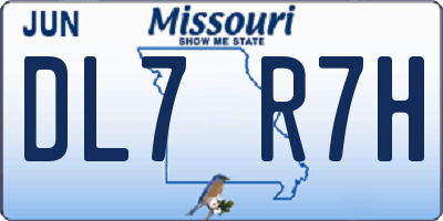 MO license plate DL7R7H