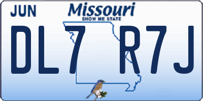 MO license plate DL7R7J