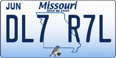 MO license plate DL7R7L