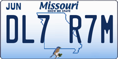 MO license plate DL7R7M