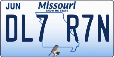 MO license plate DL7R7N