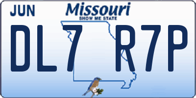 MO license plate DL7R7P