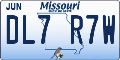 MO license plate DL7R7W