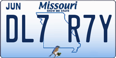 MO license plate DL7R7Y