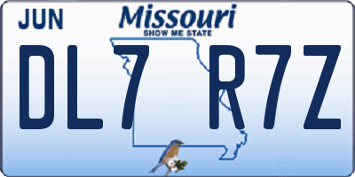 MO license plate DL7R7Z