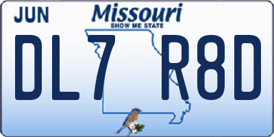 MO license plate DL7R8D