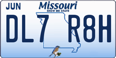 MO license plate DL7R8H