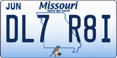 MO license plate DL7R8I