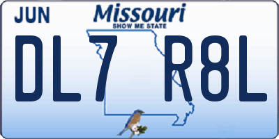 MO license plate DL7R8L
