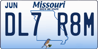 MO license plate DL7R8M
