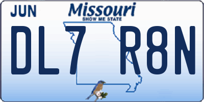 MO license plate DL7R8N