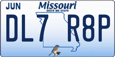 MO license plate DL7R8P