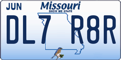 MO license plate DL7R8R