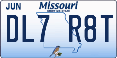 MO license plate DL7R8T