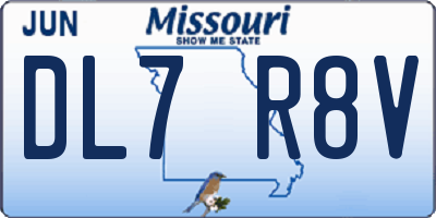 MO license plate DL7R8V