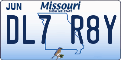 MO license plate DL7R8Y