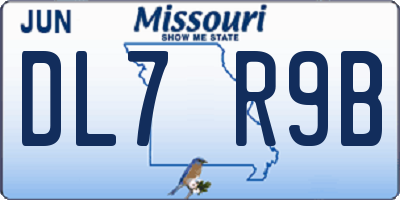 MO license plate DL7R9B
