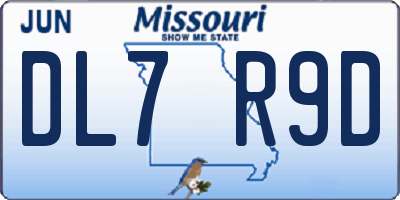 MO license plate DL7R9D