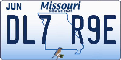 MO license plate DL7R9E