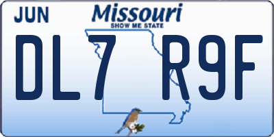 MO license plate DL7R9F