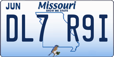 MO license plate DL7R9I