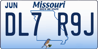 MO license plate DL7R9J