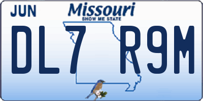 MO license plate DL7R9M