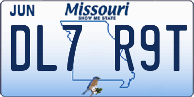 MO license plate DL7R9T