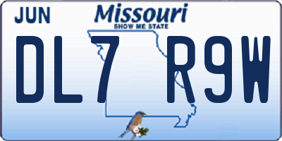MO license plate DL7R9W