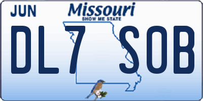 MO license plate DL7S0B