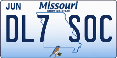 MO license plate DL7S0C