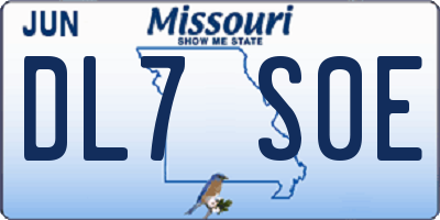 MO license plate DL7S0E