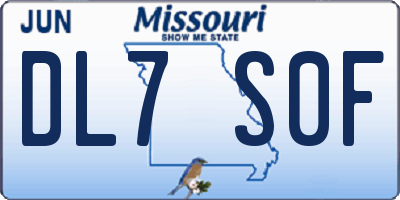 MO license plate DL7S0F
