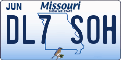 MO license plate DL7S0H