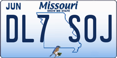 MO license plate DL7S0J