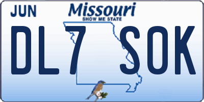 MO license plate DL7S0K