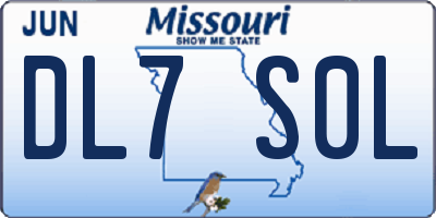 MO license plate DL7S0L