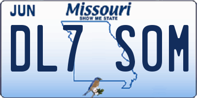 MO license plate DL7S0M