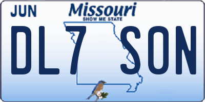 MO license plate DL7S0N