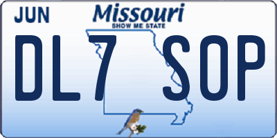 MO license plate DL7S0P