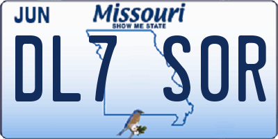 MO license plate DL7S0R