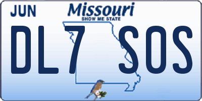 MO license plate DL7S0S