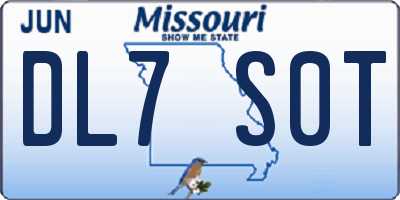 MO license plate DL7S0T