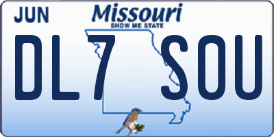 MO license plate DL7S0U
